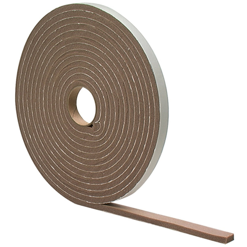 M-D Building Products 2790 M-D 0 High Density Closed Cell Self-Adhesive Foam Tape, 17 Ft L X W 3/8 in T, PVC, Brown