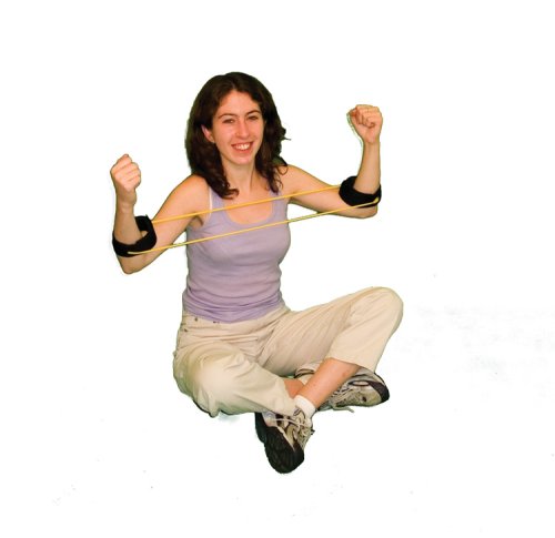 CanDo 10-5765 Exercise Tubing with Cuff Exerciser, 35", Black-X-Heavy Black: X-Heavy 18"