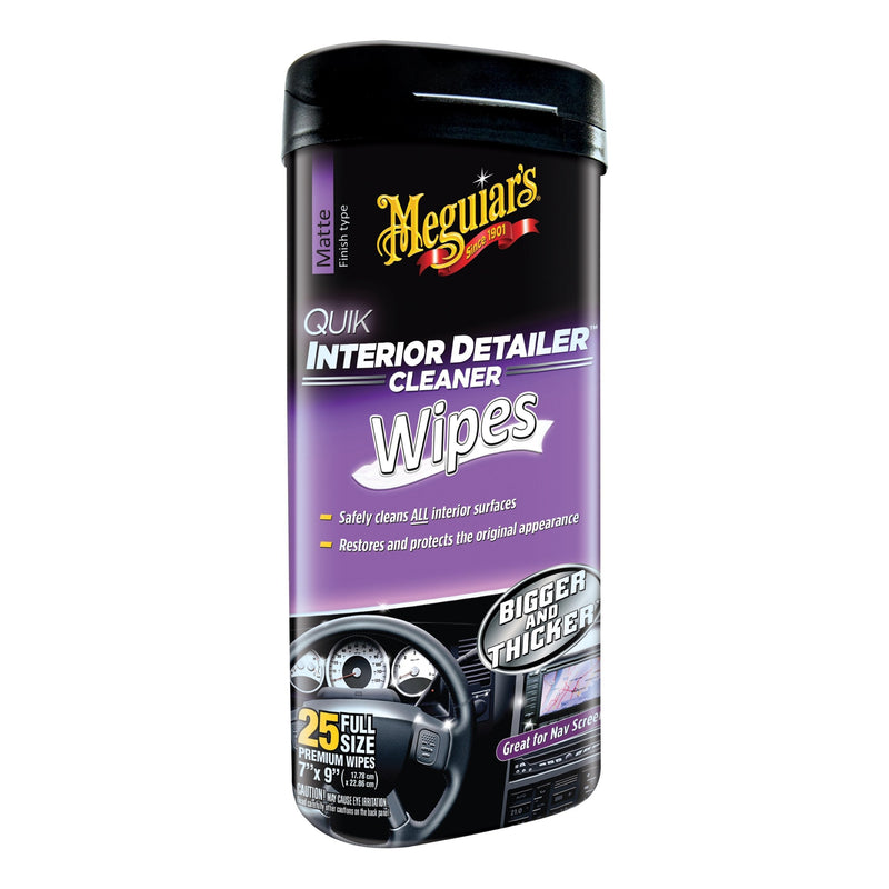 Meguiar's G13600 Quick Interior Detailer Wipes 25 7" X 9"