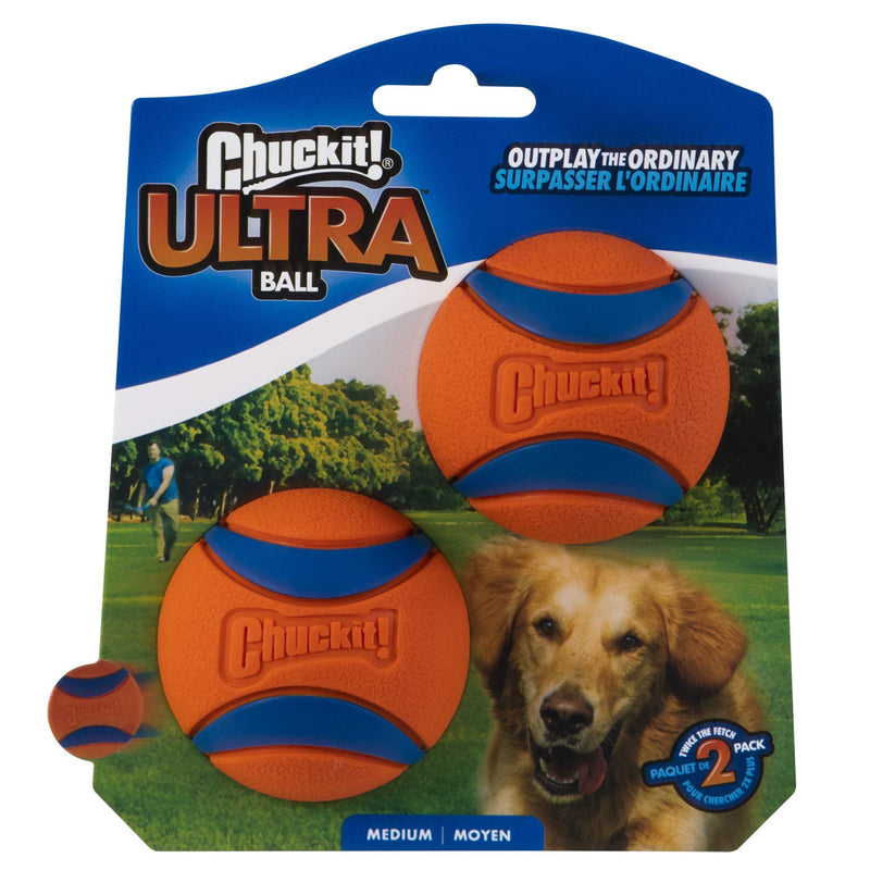Chuckit! Ultra Ball, Dog Toy, Various Sizes Medium Pack of 2