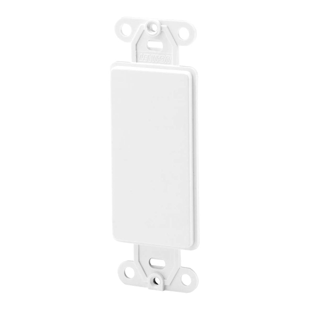 Leviton 80414-W Decora plastic adapter plate, Blank - No hole, with-ears, and two mounting screws. White 1 Pack