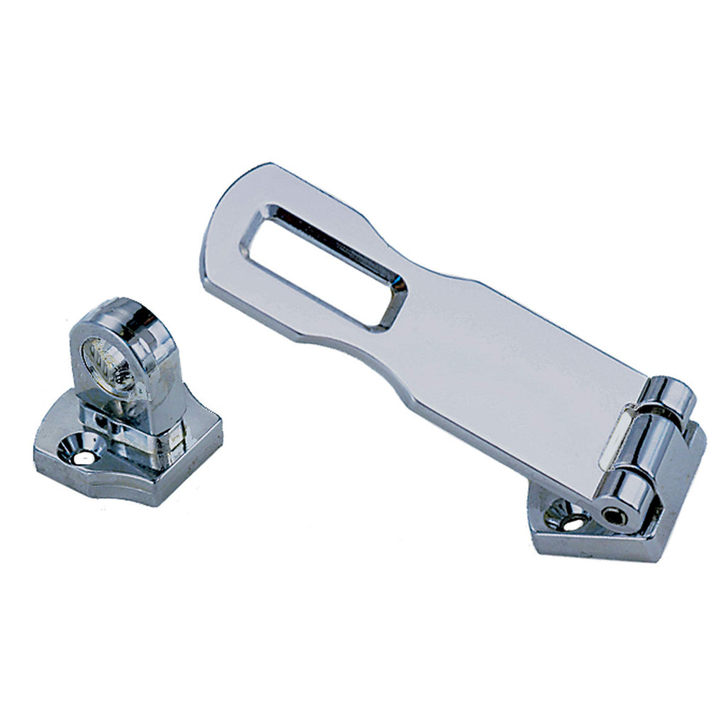 Perko 1194DP0CHR Chrome-Plated Swivel Eye Hasp - 3" Length x 1" Width x 11/32" Padlock Clearance