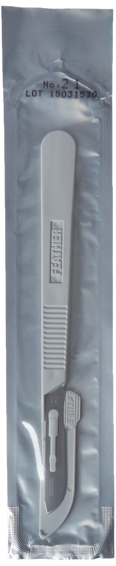Graham-Field Sterile Disposable Scalpel - Stainless Steel Medical Knife and Surgical Tool, Grey, Size 21, Pack of 20 - 2975#21