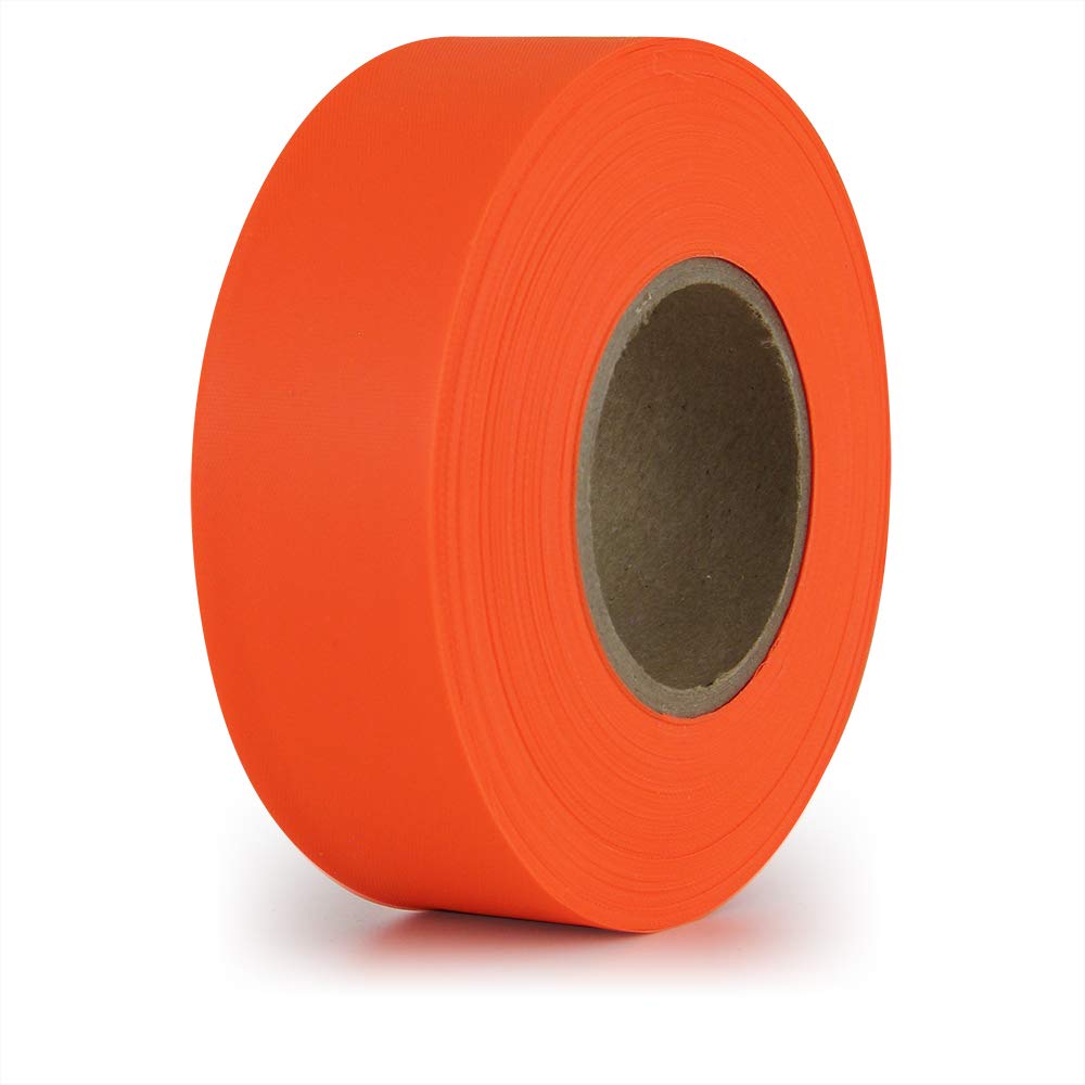 IPG Flagging Ribbon, 1.18" x 50 yd, Orange Glow (Single Roll)