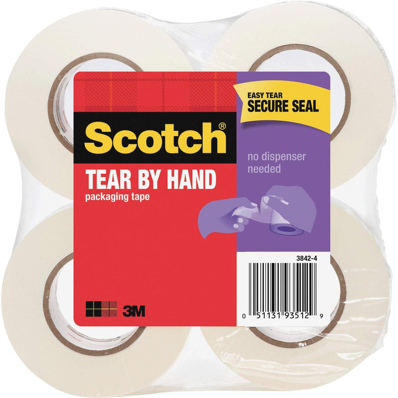 Scotch - 38424 Tear-by-Hand Tape, 1.88 Inches x 50 Yards, 4-Pack (3842-4)