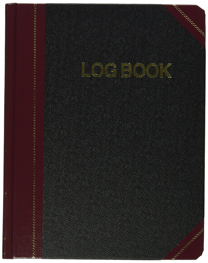 Boorum & Pease Log Book with Black/Red Covers, Record Rule, 10-3/8 x 8-1/8, 150 Pages (G21-150-R), White