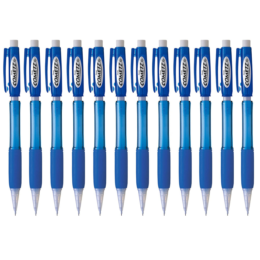 Pentel AX119C Cometz Mechanical Pencil, HB #2, .9mm, Blue (Pack of 12)