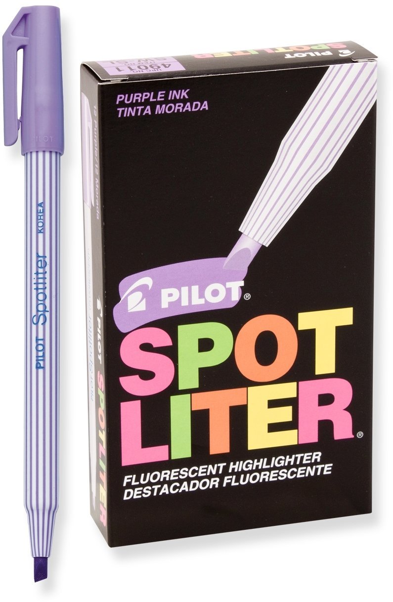 PILOT Spotliter Fluorescent Highlighters, Chisel Tip, Purple, 12-Pack (49011)