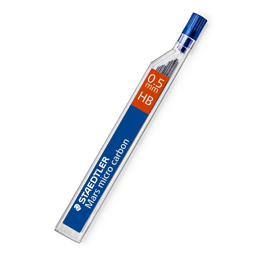 Staedtler Micro Mars Carbon Mechanical Pencil Lead, 0.5mm, HB, 60mm x 12 (250 05 HB)