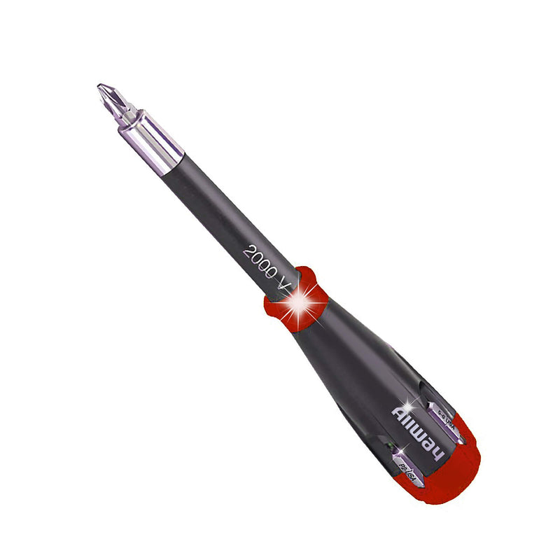 ALLWAY 5-in-1 Shockproof Screwdriver with 4 Bits 1 Pack