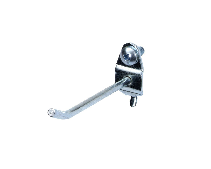 Triton Products 71413 DuraHook 4 -Inch Single Rod 30 Degree Bend 3/16-Inch Diameter Zinc Plated Steel Pegboard Hook for DuraBoard or 1/8 Inch and 1/4 Inch Pegboard, 10-Pack