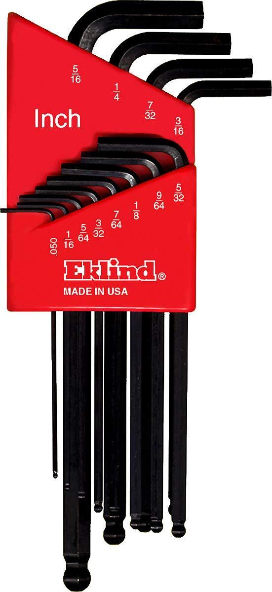 Eklind 13212 Standard 12pc Ball Hex Key Set 0.05" to 5/16" - Long