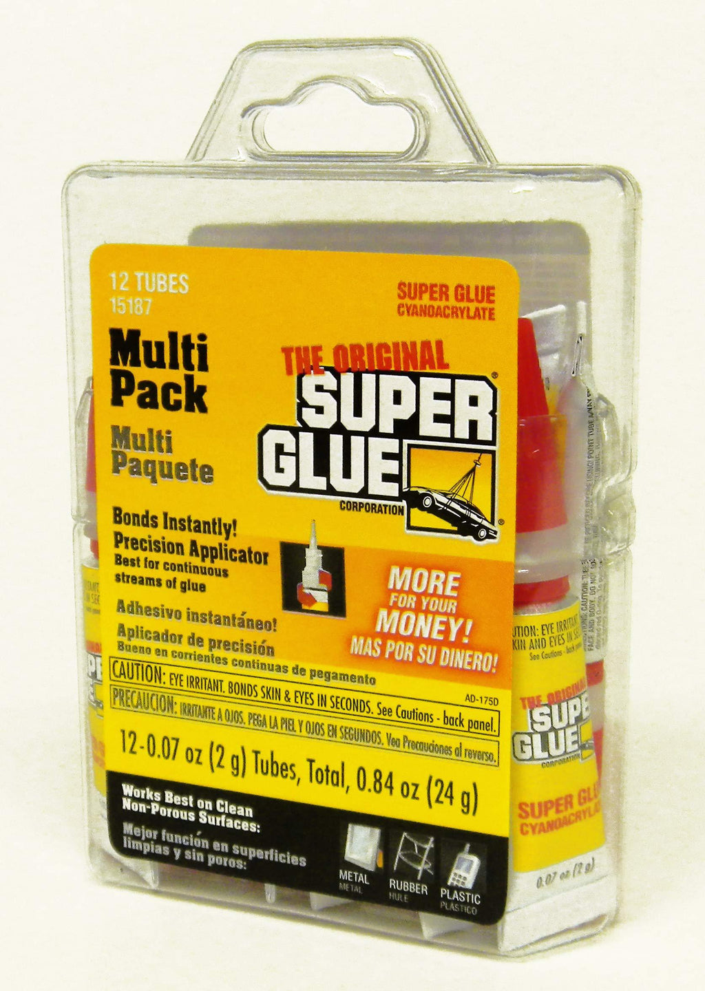 Super Glue 15187 , Clear- pack of 12 1