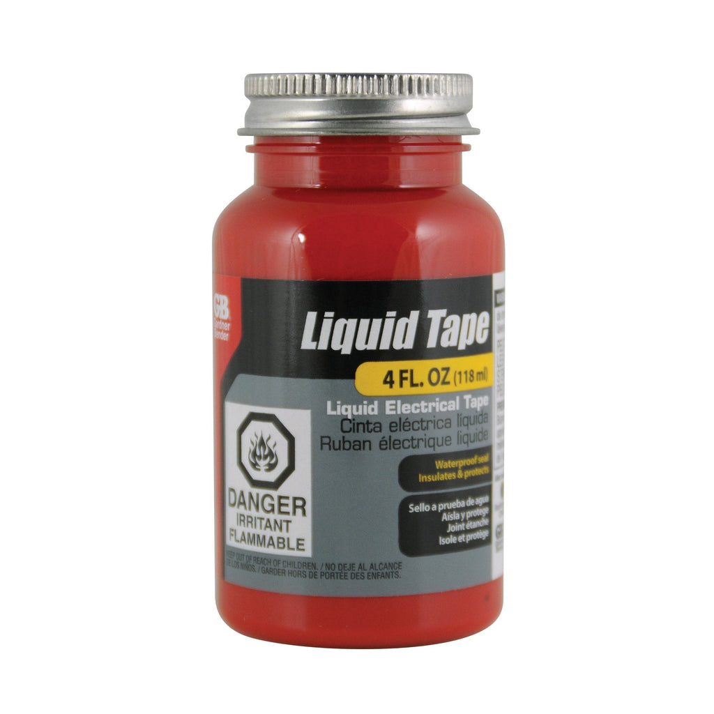 Gardner Bender, Red LTR-400 Liquid Tape, Home/Auto/Marine/Electric Applications, Indoor/Outdoor Use, Brush On, Repair/Seal/Insulate & Protect, 4 Oz Bottle