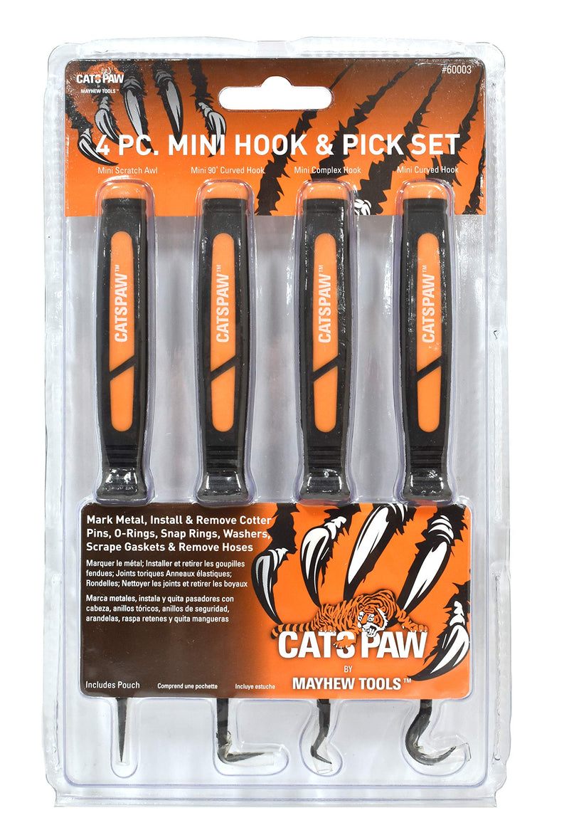 Mayhew Select 60003 CatsPaw 4-Piece Mini Hook & Pick Set 1