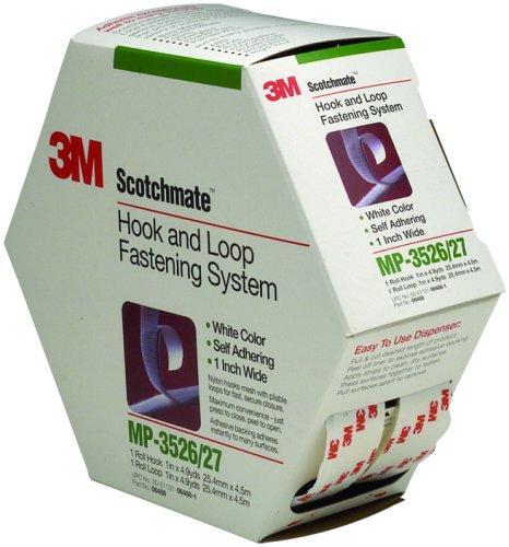 3M Scotchmate Hook and Loop Fastening System, White, 1-Inch by 4.9-Yard