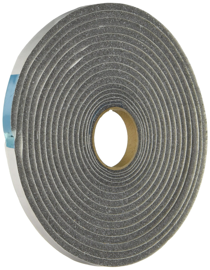 MD 02055 M-D Low Density Open Cell Self-Adhesive Foam Tape, 17 Ft L X W 3/8 in T, Gray