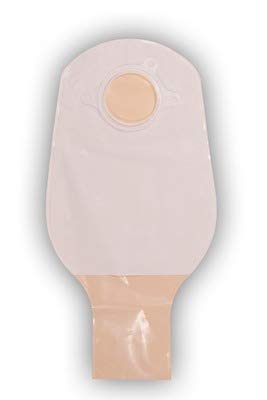 ConvaTec 401507 Natura 10" Two-Piece Drainable Pouch with 2-Sided Comfort Panel, Tail Clip, Opaque, 1-3/4" Flange, Pack of 10