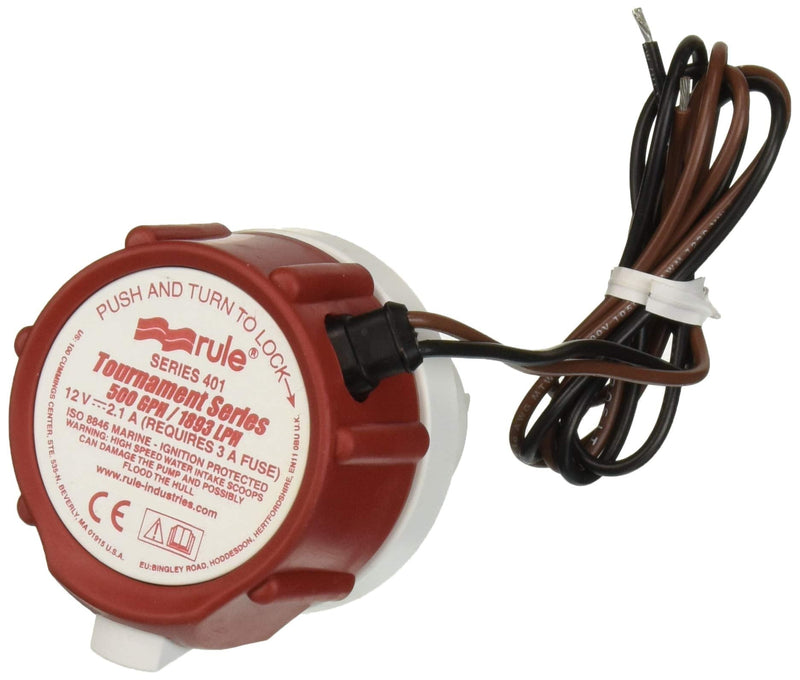 Jabsco Rule Marine Rule Replacement Motor for Tournament Series Livewell Pumps 500 Gph