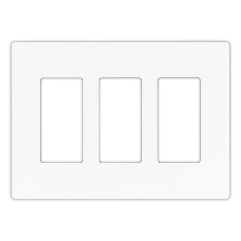 EATON 9523WS Aspire 9523 Decorative Mid Size Screw Less Wall Plate, 3 Gang 4-1/2 in L X 6.37 in W 0.08 in T, Satin, White