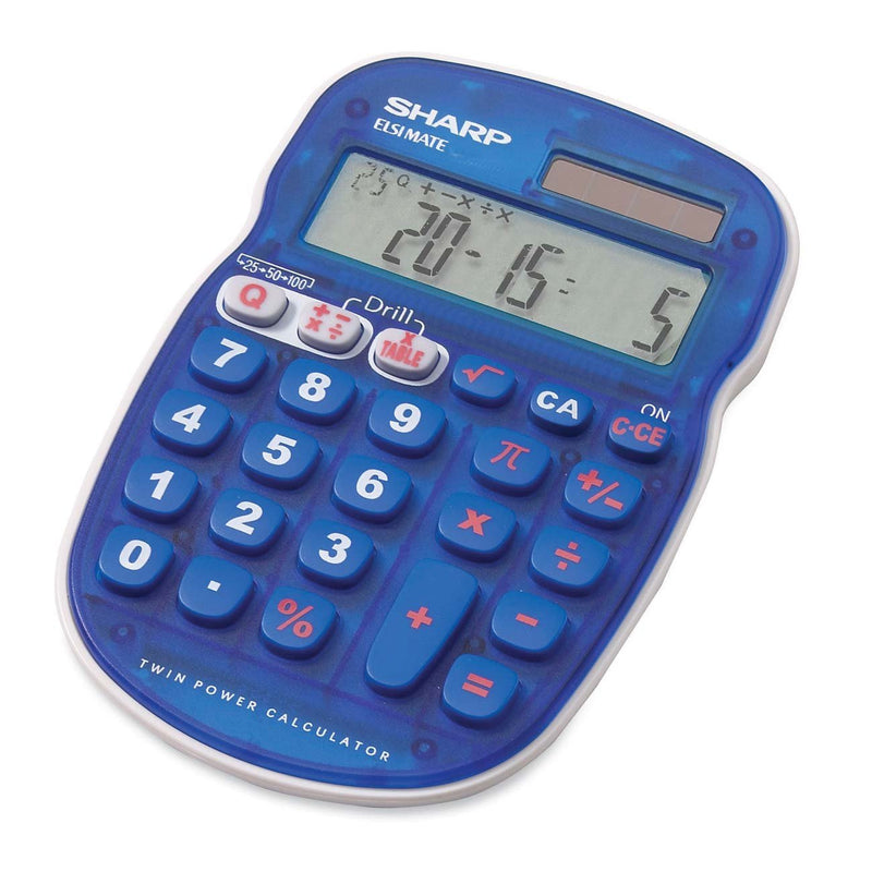 Sharp 10-Digit Calculator, Drill Function, 3-1/3 x 5 x 3/4 Inches, Blue (SHRELS25BBL)