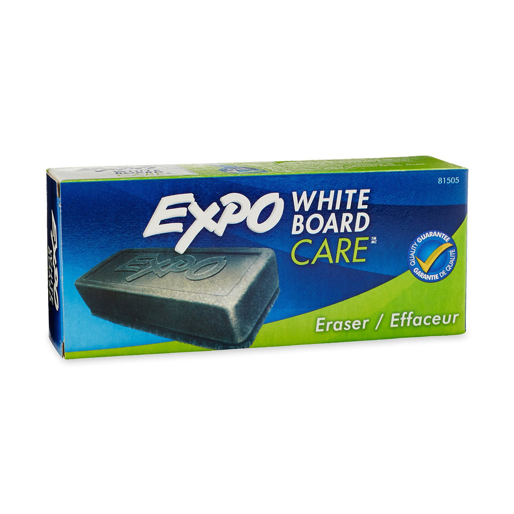 EXPO 81505 Block Eraser Dry Erase Whiteboard Board Eraser, Soft Pile, 5 1/8 W x 1 1/4 H - Pack of 1 , Black 1 eraser