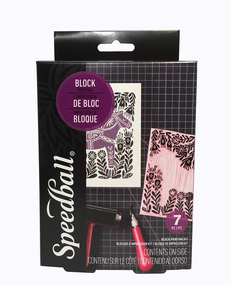Speedball Super Value Block Printing Starter Kit – Includes Ink, Brayer, Lino Handle and Cutters, Speedy-Carve