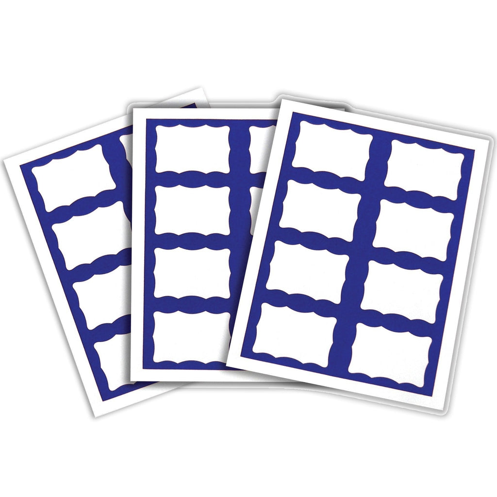 C-Line Pressure Sensitive Inkjet/Laser Printer Name Badges, Blue Border, 3.38 x 2.33 Inches, 200 Labels per Box (92365)