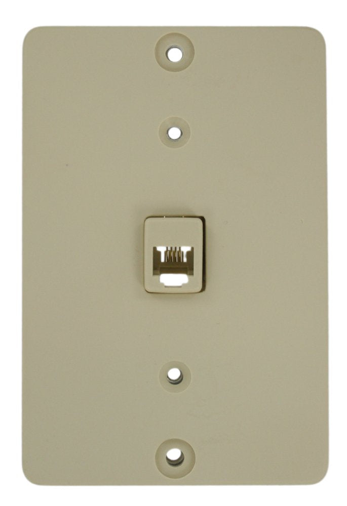 Leviton 40257-I Telephone Wall Phone Jack, Screw Terminal, Ivory