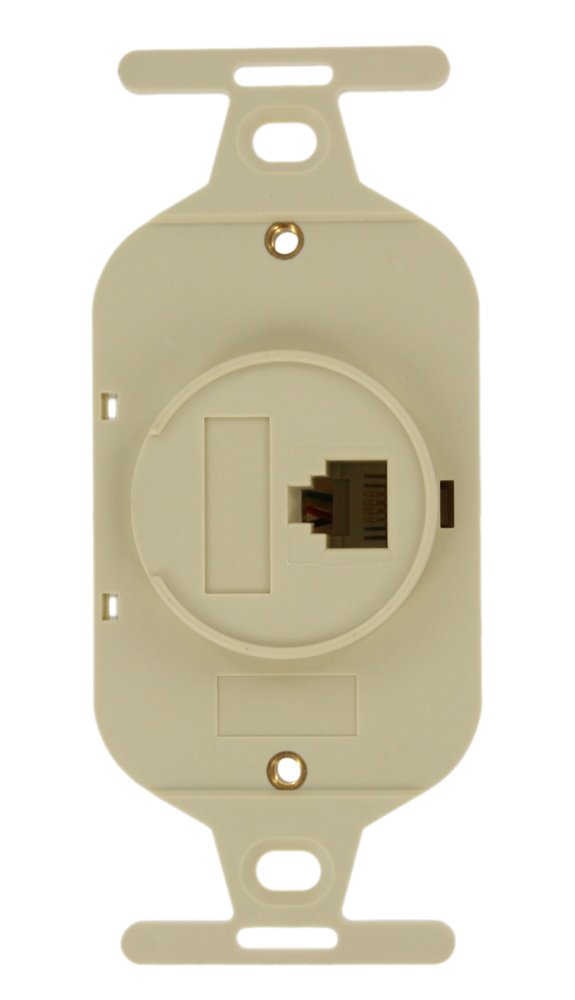 Leviton 41054-IDD Round Telephone Wall plate Insert, Ivory