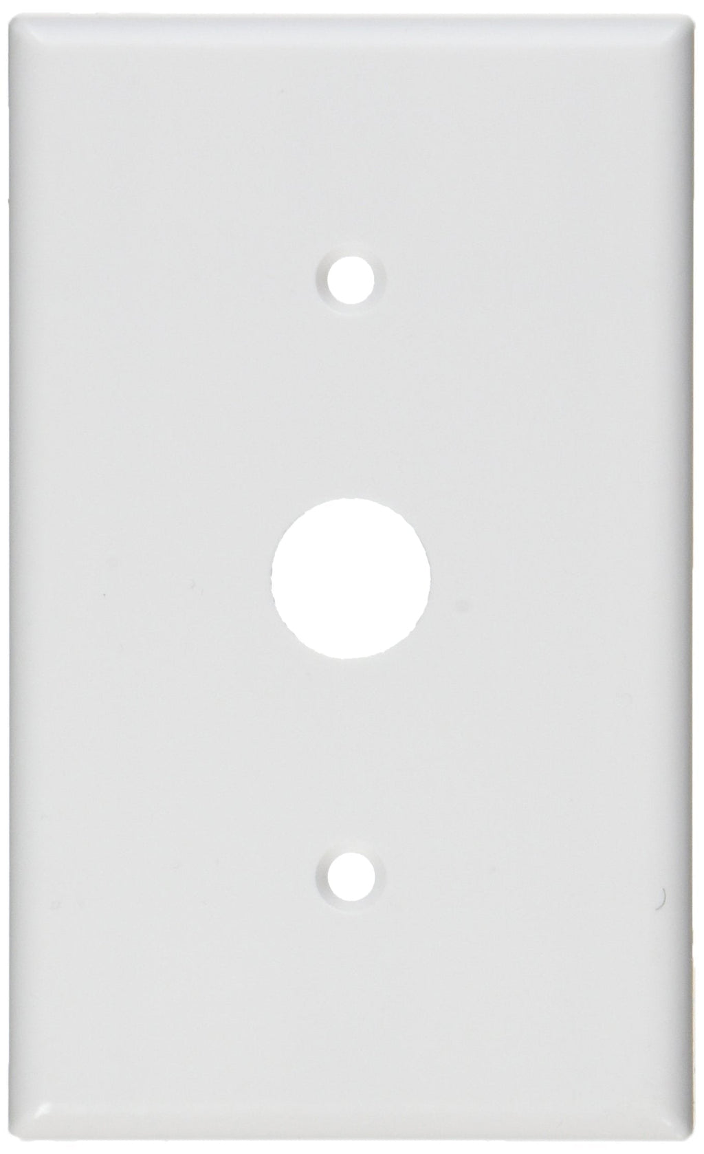 Leviton 88037 1-Gang .625-Inch Hole Device Telephone/Cable Wallplate, Thermoset, Strap Mount, White