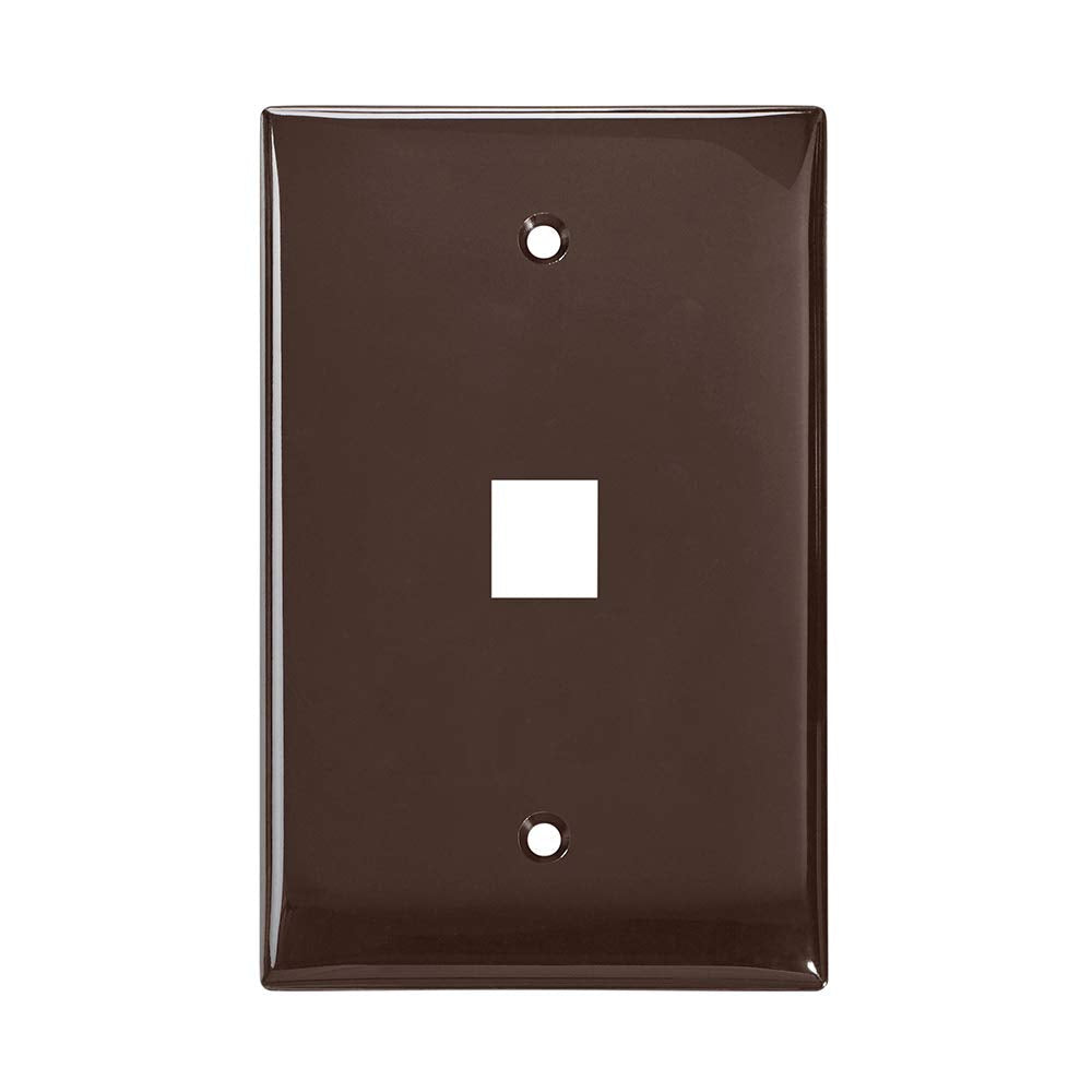 Leviton 41091-1BN QuickPort Midsize Wallplate, Single Gang, 1-Port, Brown