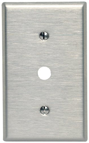 Leviton 84018-40 1-Gang .406-Inch Hole Device Telephone/Cable Wallplate, Strap Mount, Stainless Steel