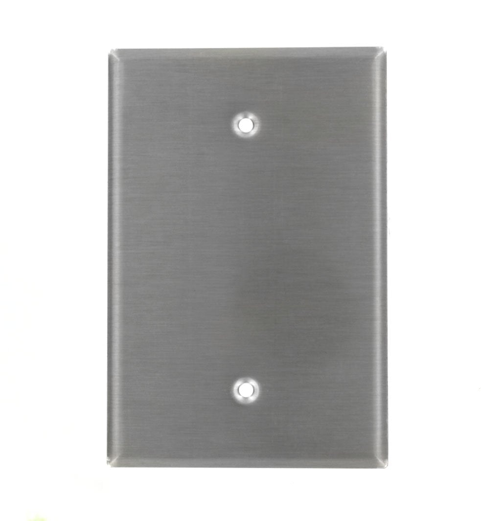 Leviton 84114-40 1-Gang No Device Blank Wallplate, Oversized, Device Mount, Stainless Steel 1 Pack