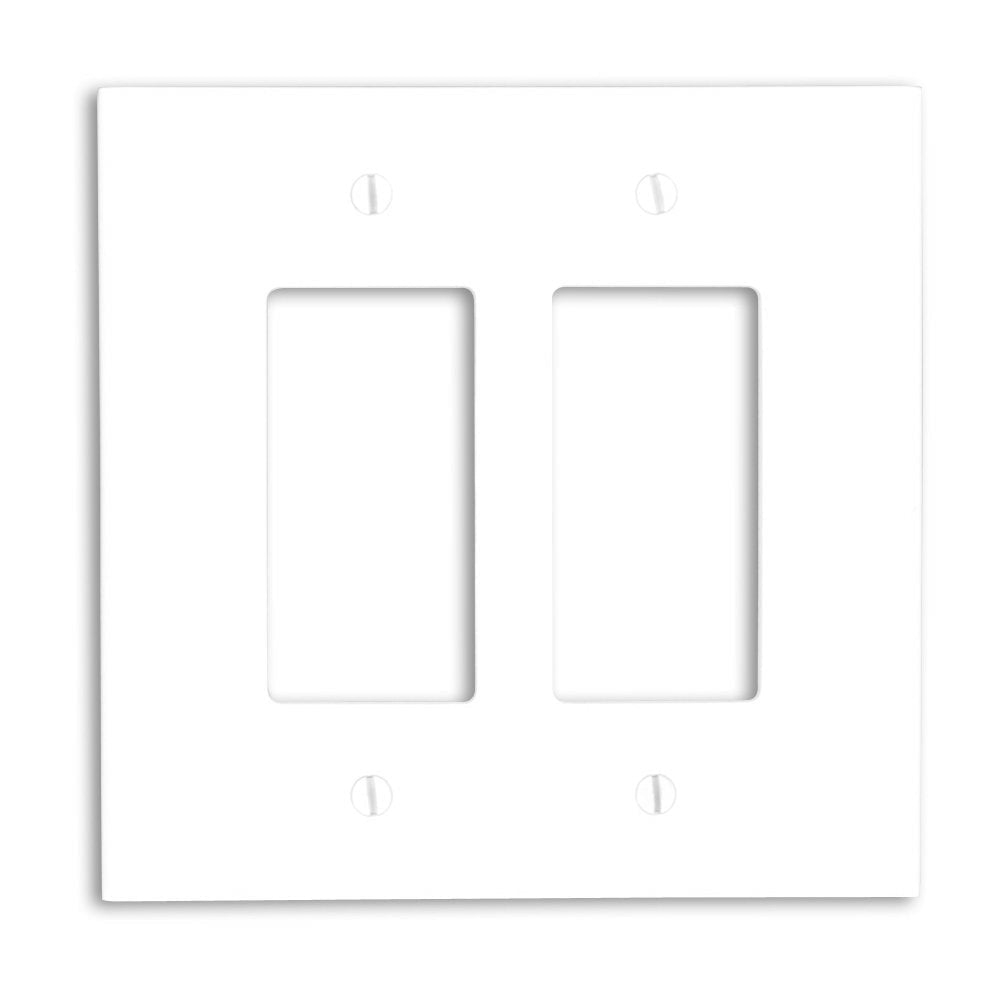 Leviton 88602 2-Gang Decora/GFCI Device Decora Wallplate, Oversized, Thermoset, Device Mount, White