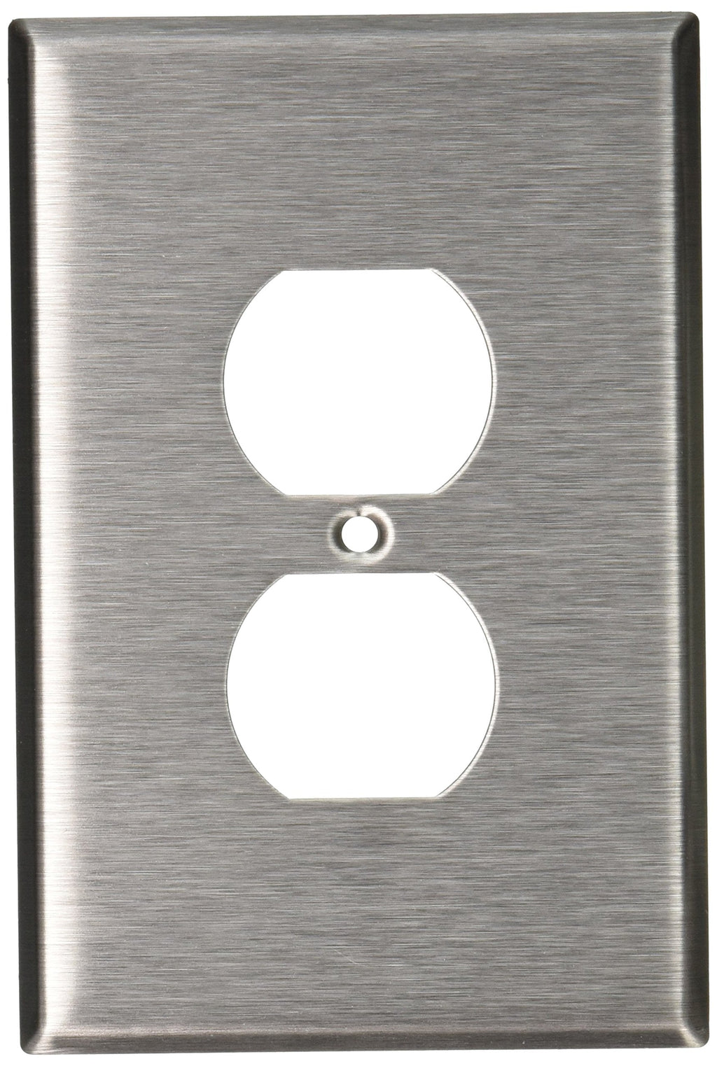 Leviton 84103 1-Gang Duplex Device Receptacle Wallplate, Oversized, Device Mount, Stainless Steel 1 Pack