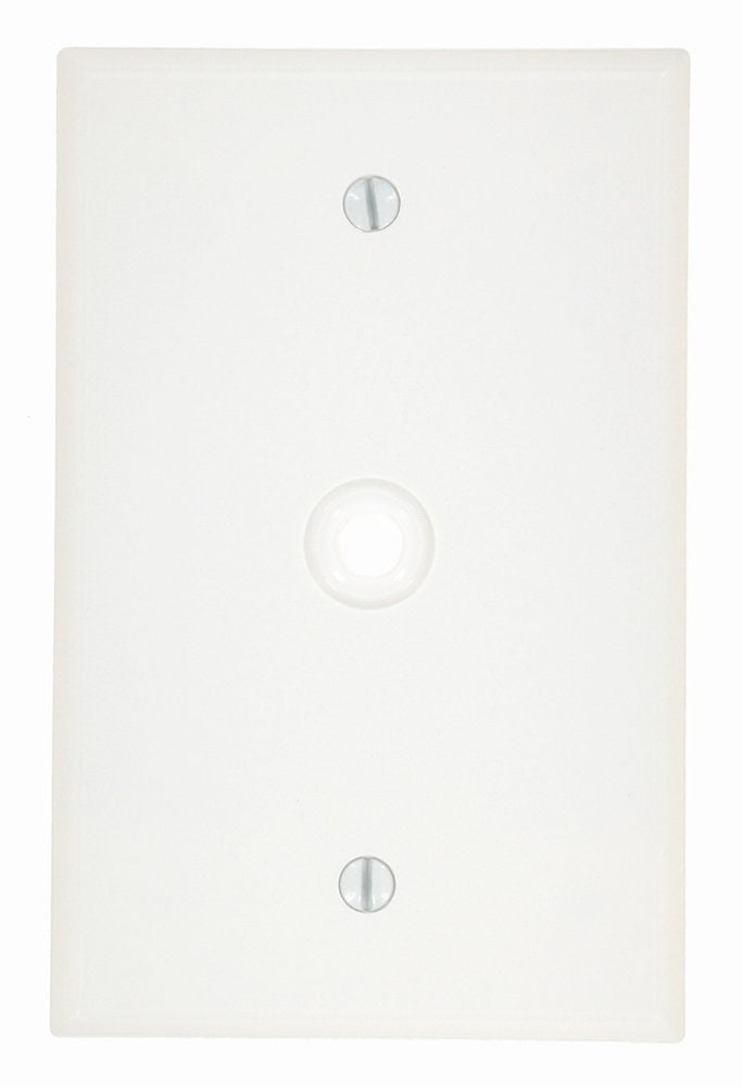 Leviton 80513-W 1-Gang .312-Inch Hole Device Telephone/Cable Wallplate, Midway Size, White