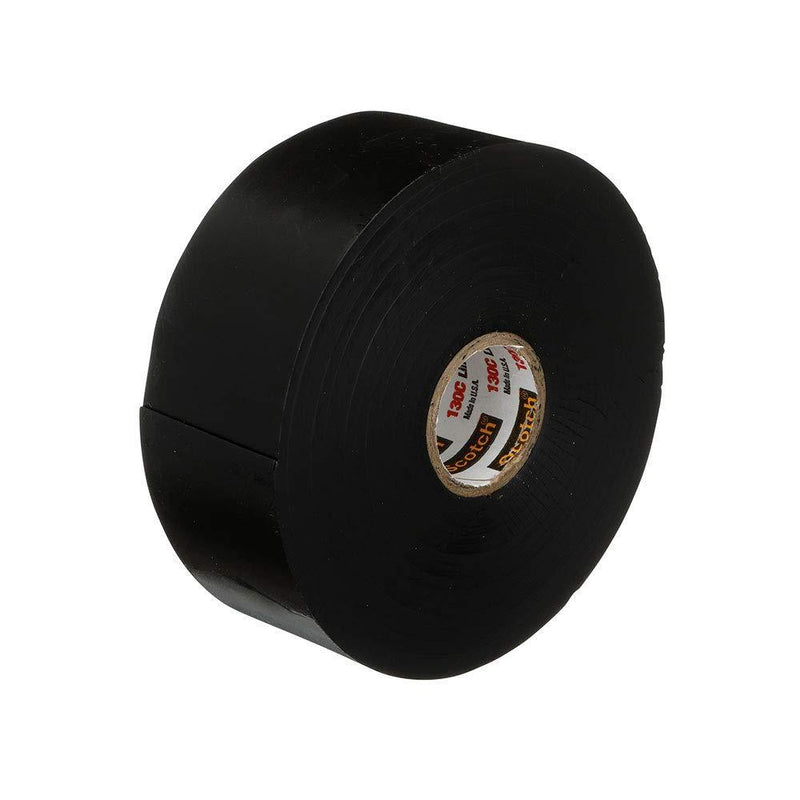 Scotch Linerless Electrical Splicing Tape 130C for Wires and Cables, 1-1/2 in x 30 ft, Rubber Backing, Self Fusing, UV Resistance, Highly Conformable, Moisture Seal, Black, 1 Roll