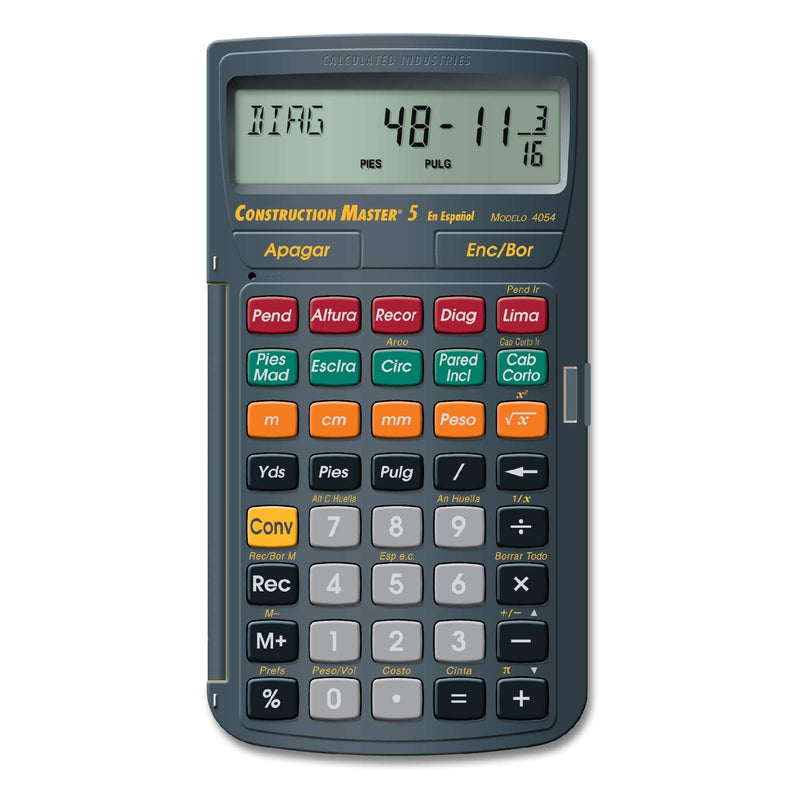 Calculated Industries 4054 Construction Master 5 en Espanol Construction Feet-Inch-Fraction Calculator for Carpenters [Calculadora de construcciÃ³n con pies, pulgadas y fracciones para carpinteros] CM5 en Espanol