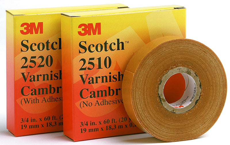 Scotch Varnished Cambric Tape 2510, 3/4 in x 60 ft, 1 roll/carton, Yellow 3/4" Width, 60 Foot Length