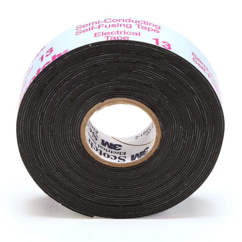 3M Scotch Electrical Semi-Conducting Tape 13, 3/4 in x 15 ft, Printed, Black, High Voltage Splicing Tape, 1 roll