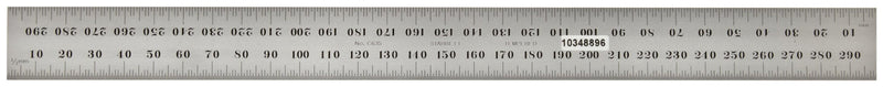 Starrett C637E-150 Spring Tempered Steel Rule With Millimeter Graduations and End Graduations, 150mm Length, 19mm Width, 1.2mm Thickness
