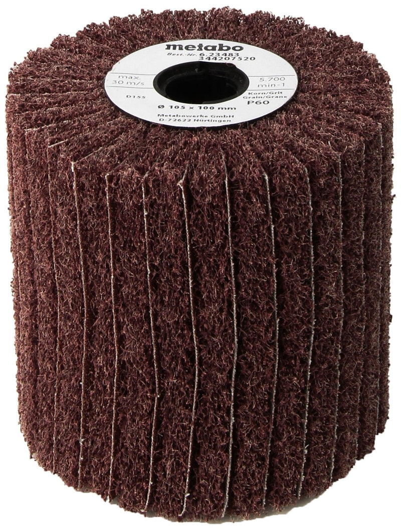 Metabo - Application: SE12-115/ S 18 LTX 115 - Interleaved Flap Wheel - 4" x 4" - P60 (623483000), Burnisher Consumables