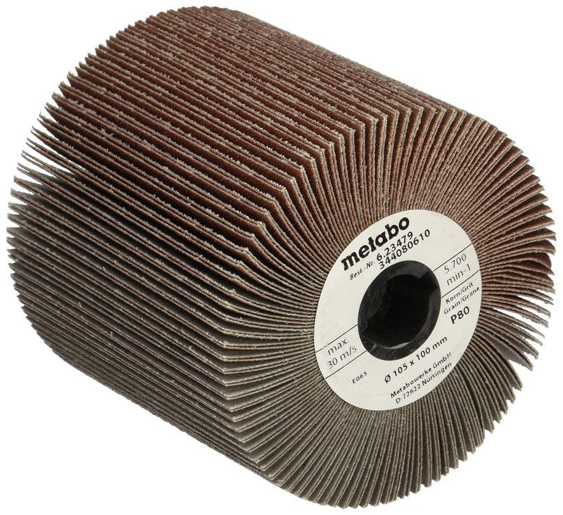 Metabo - Application: SE12-115/ S 18 LTX 115 - Flap Wheel - 4" x 4" P80 (623479000), Burnisher Consumables