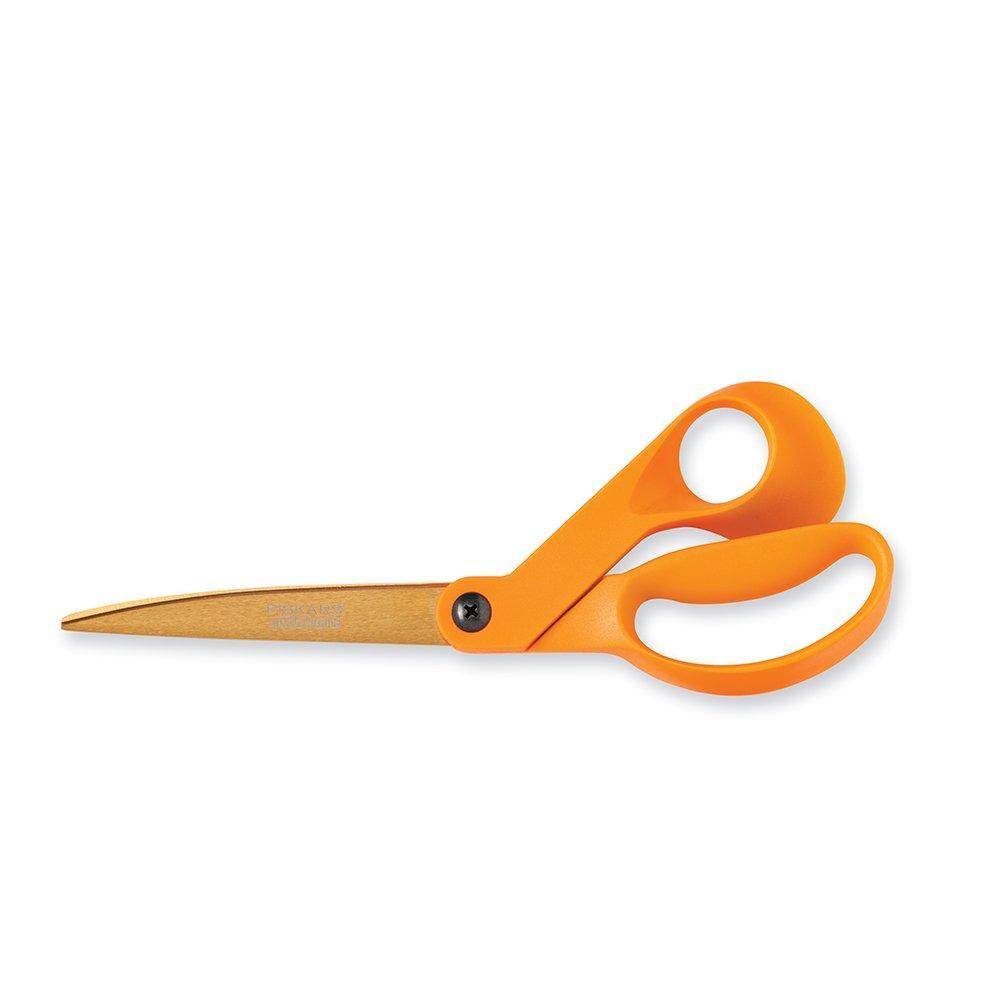 Fiskars 9 Inch Serrated Titanium Nitride Shop Shears (12-96536984) Orange