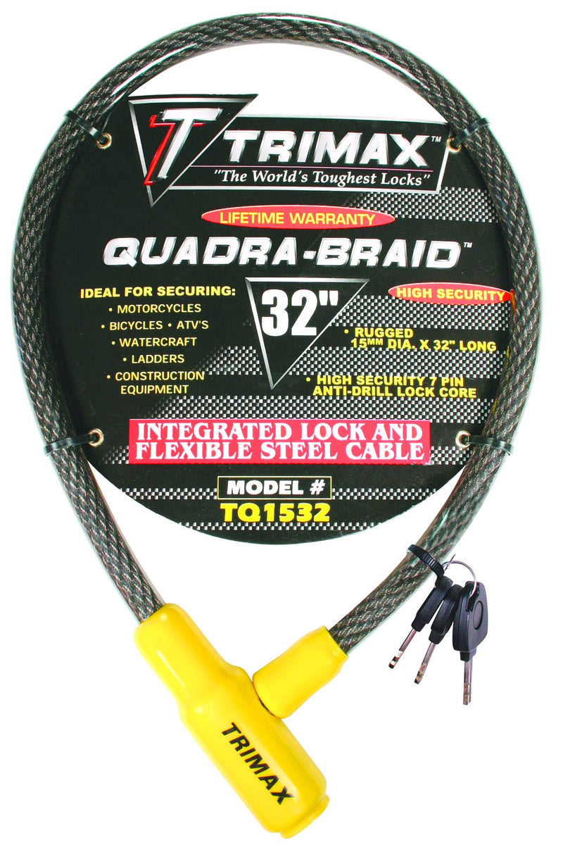 Trimax TQ1532 Trimaflex Integrated Keyed Cable Lock (32" Length x 15mm)