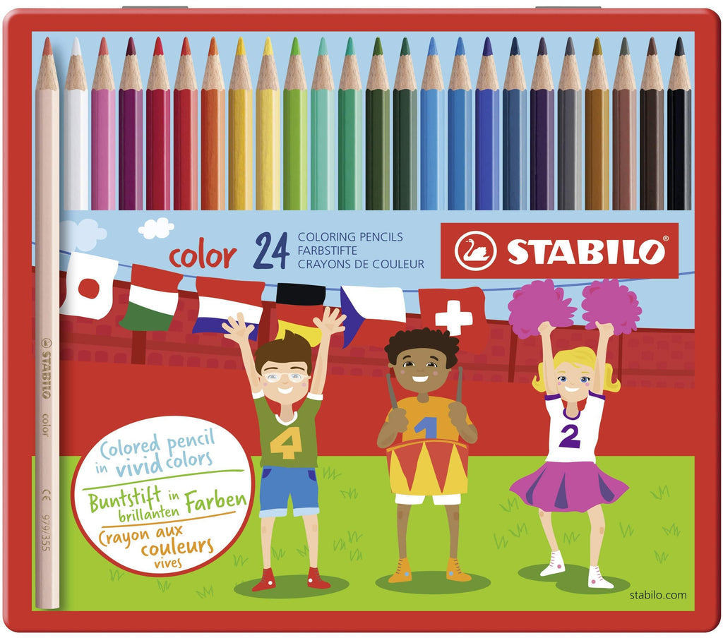 STABILO Color Metal Box of 24 Colours - Coloured Pencil