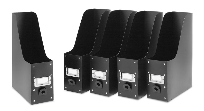 Whitmor Magazine Storage Desk Organizers - Black (Set of 5) BLACK PLASTIC MAGAZINE ORGANIZERS S/5