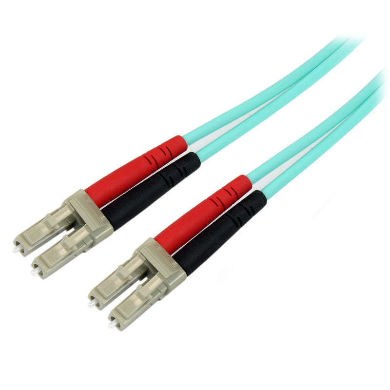 StarTech.com 10m Fiber Optic Cable - 10 Gb Aqua - Multimode Duplex 50/125 - LSZH - LC/LC - OM3 - LC to LC Fiber Patch Cable (A50FBLCLC10) LC-LC 30 ft / 9 m