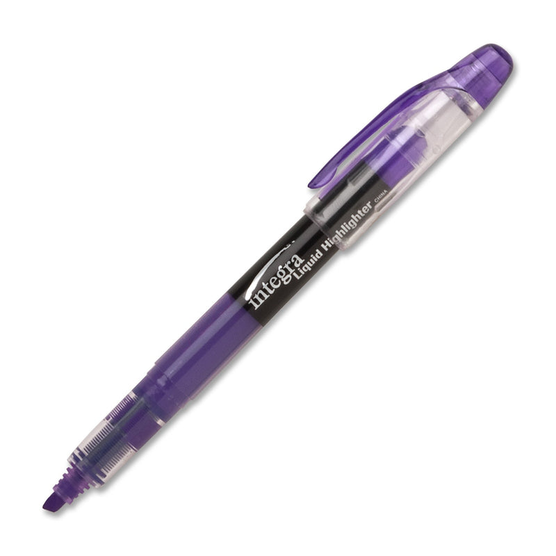 Integra Liquid Ink Highlighter, Chisel Tip, Fade Resistant, Fluroscent Purple (ITA33315)